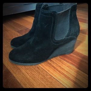 Lucky Brand suede wedge bootie